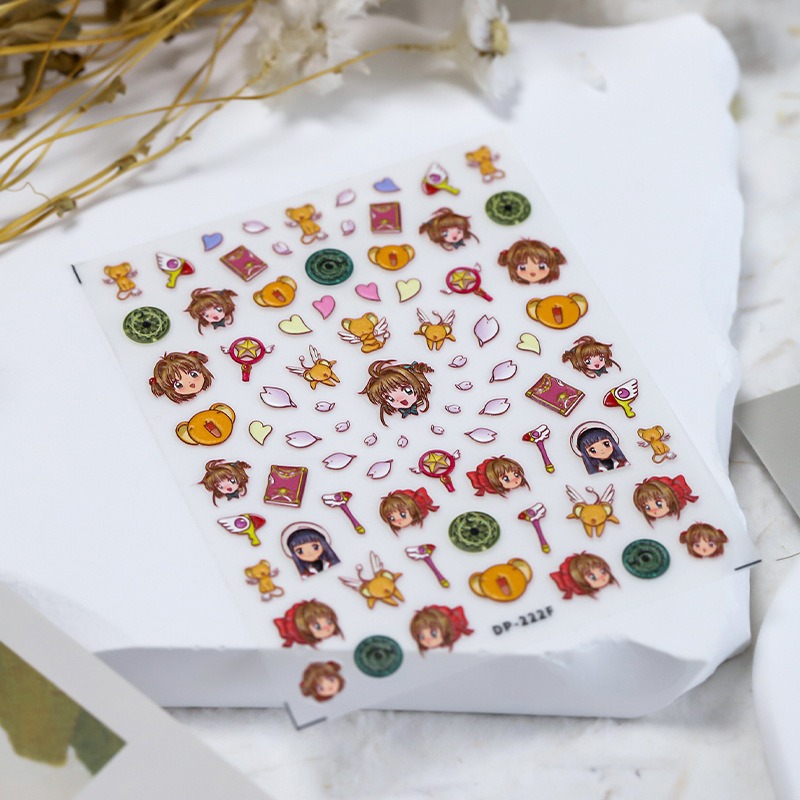 Nail Art Maroon - 1PCS Japanese Style Girl Nail Stickers