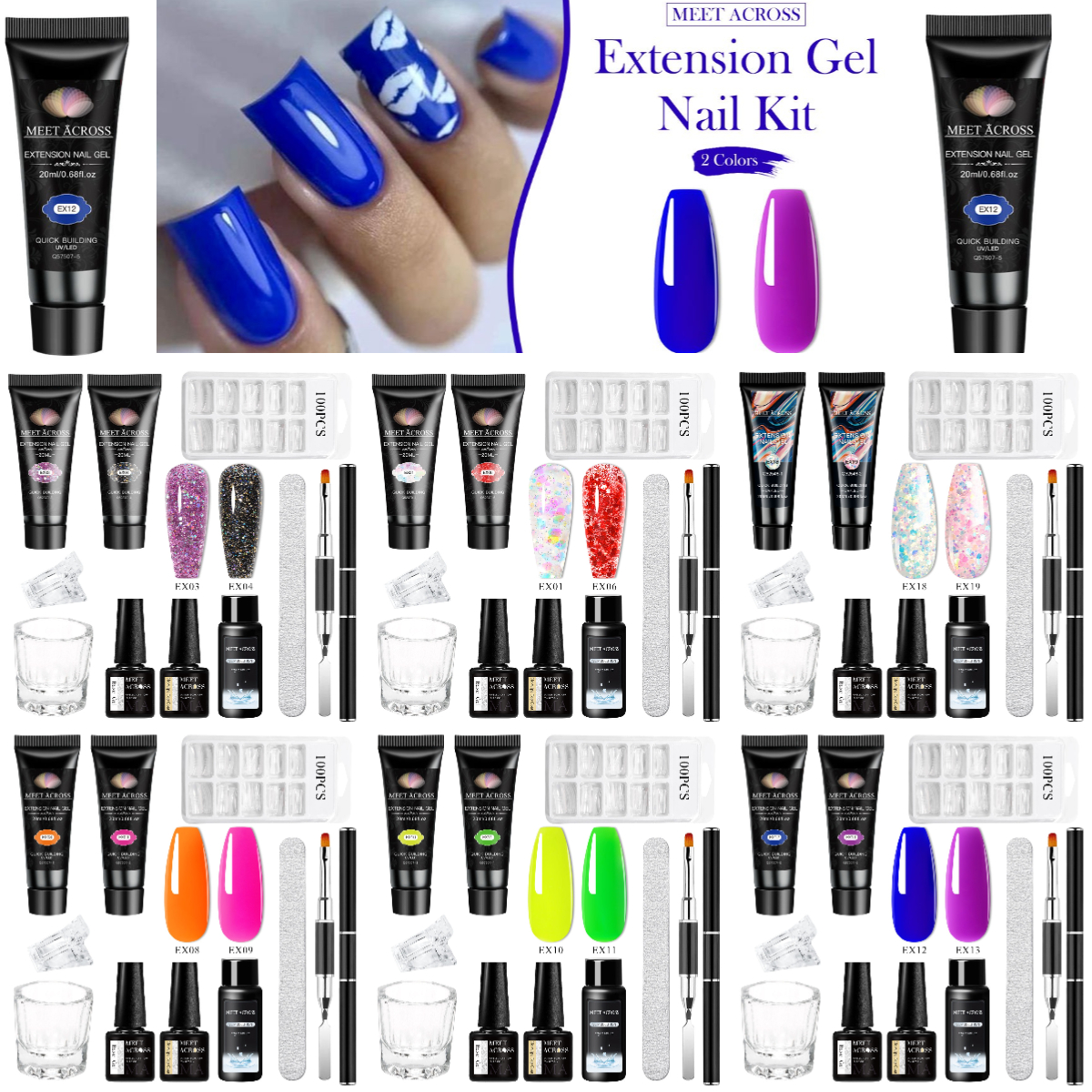 Polygel Nail Kit - 10PCS/SET Extension Nail Gel Polish Nail