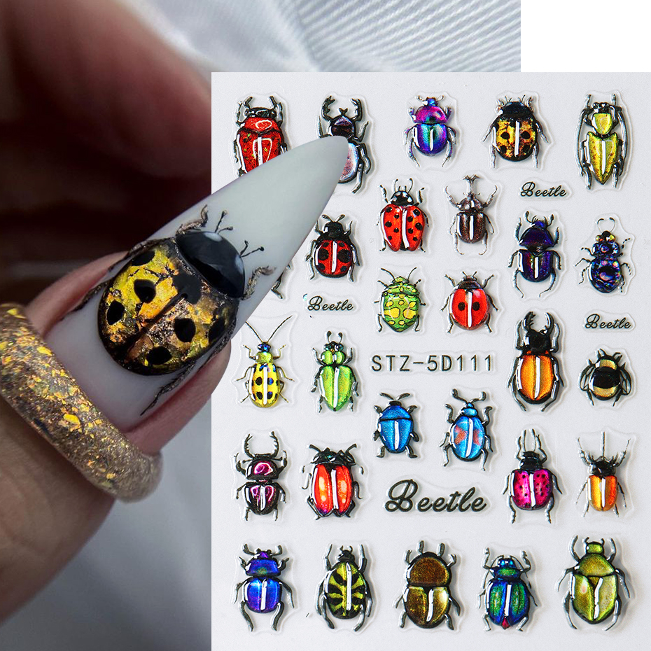 Nail Art Zelda - 5D Beetle Ladybug Nail Art Sticker