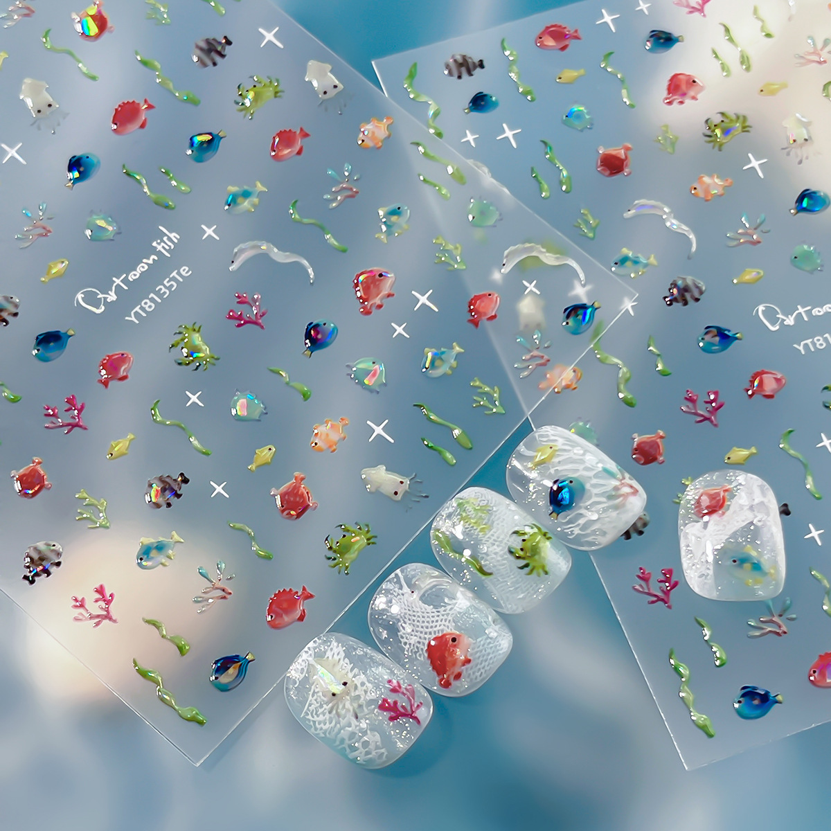 Nail Art Zelda - Colorful Summer Ocean Nail Sticker Cute
