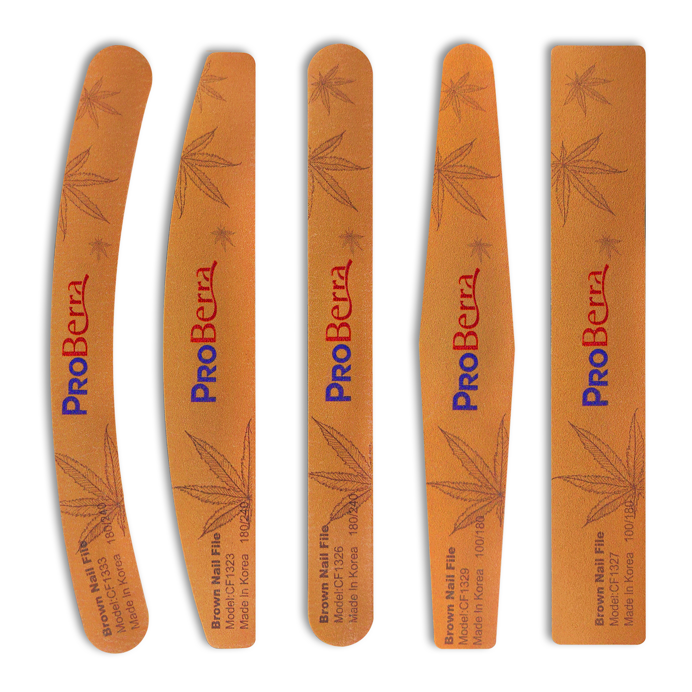 Nail Art Maroon - RolinStar 5 Shape Brown Nail File