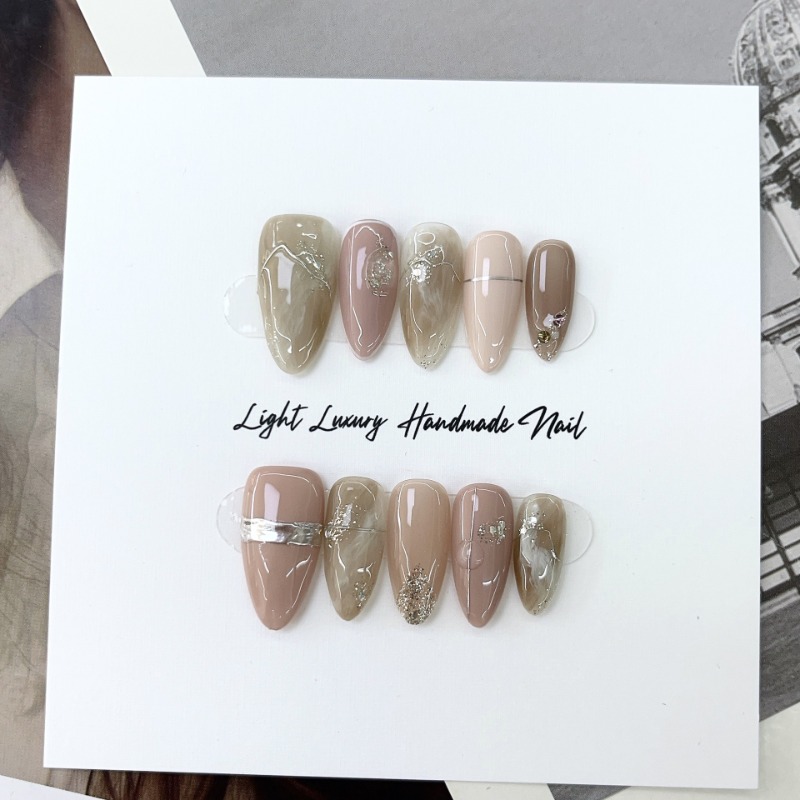 Nail Art Press On - Handmade Simple Fake Press on Nails