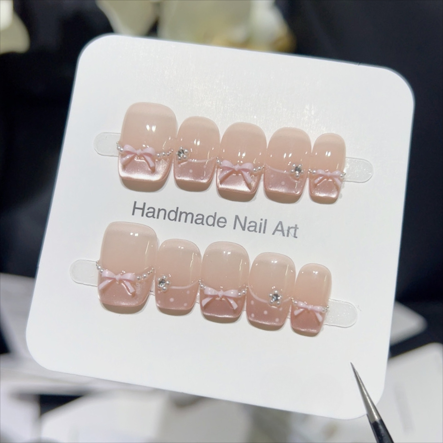 Nail Art French Nails - 10pcs Summer Sweetheart Press on Nails