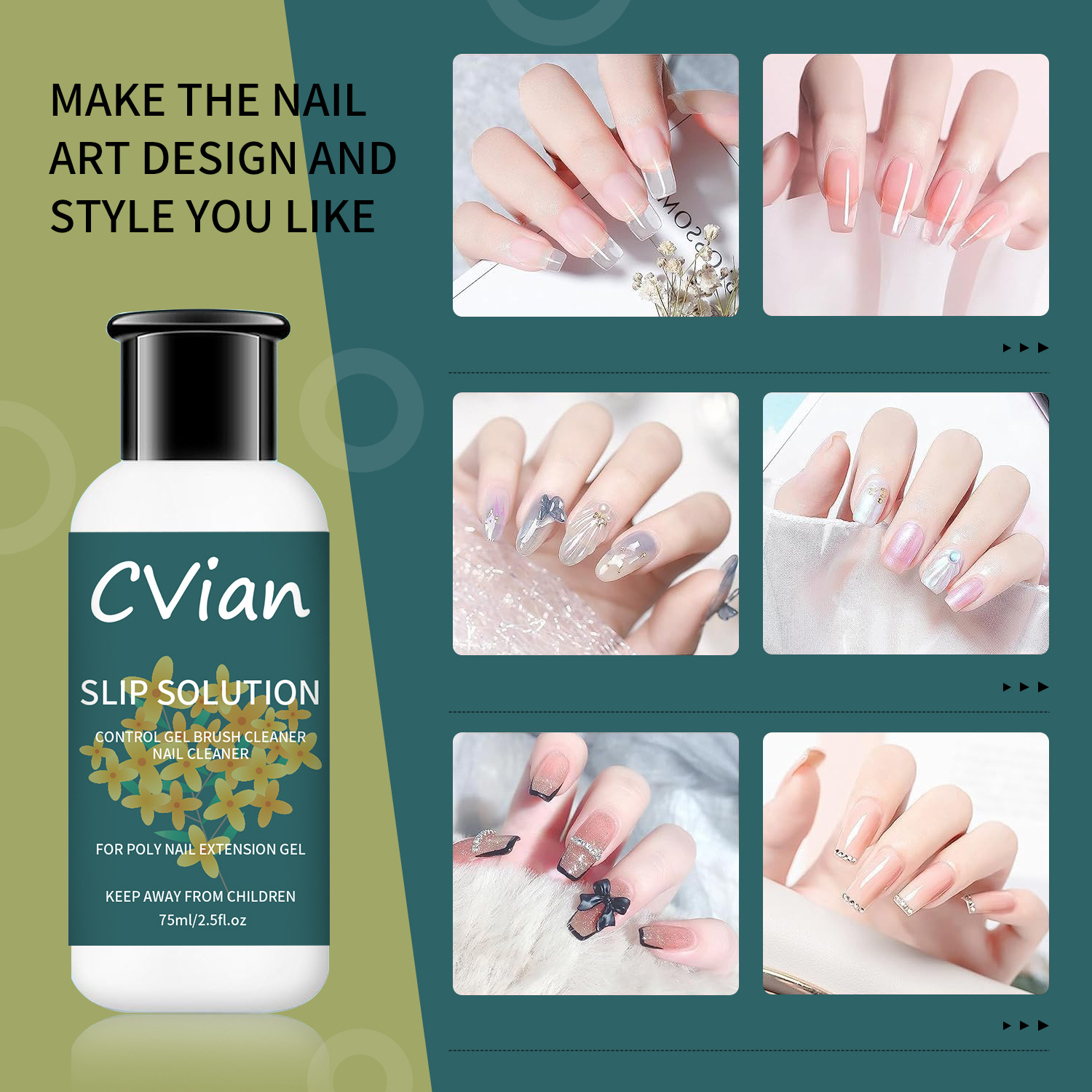 Polygel Nail Kit - 75ml Poly Gel Slip Solution Kit