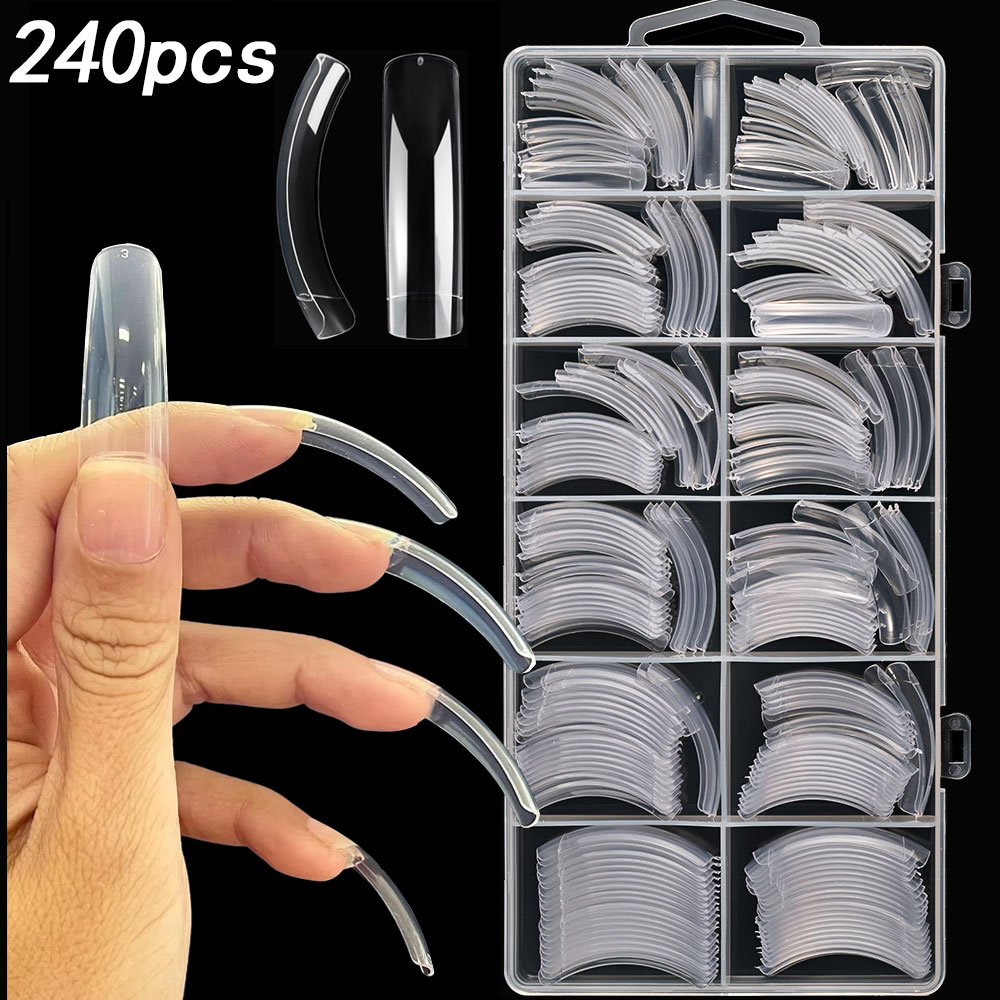 240pcs Clear Extra Deep Curve  - огляд і ціна Nail Art Xxl