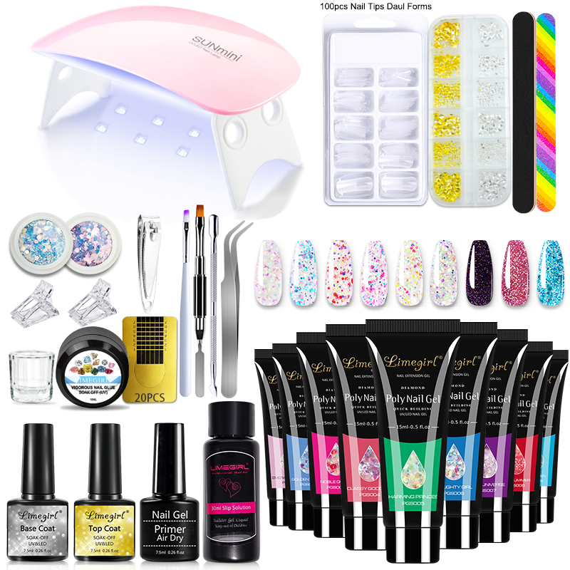 LIMEGIRL Poly Nail Gel Set Wit - огляд і ціна Polygel Nail Kit