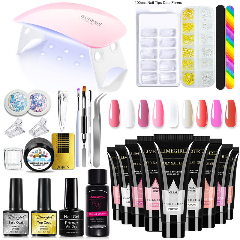 LIMEGIRL Poly Nail Gel Set Wit - огляд і ціна Polygel Nail Kit