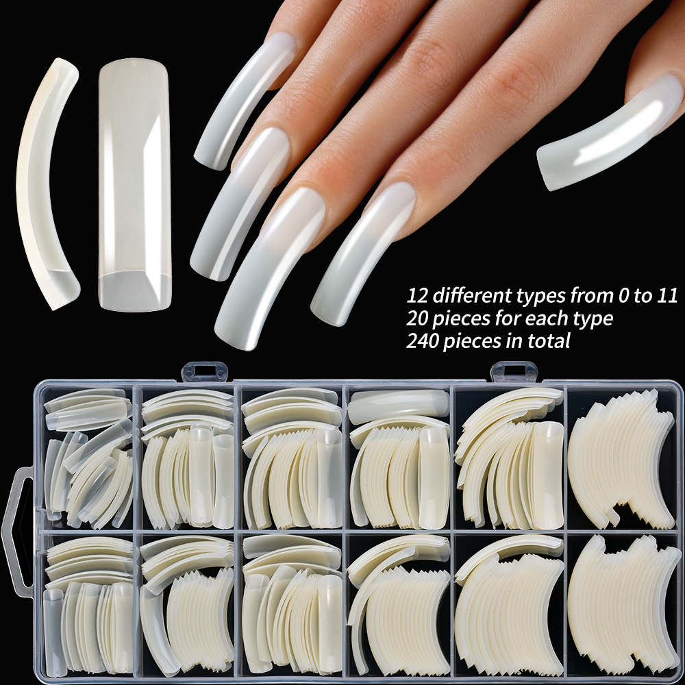 240PC Hawk Curved Long Square  - огляд і ціна Nail Art Xxl