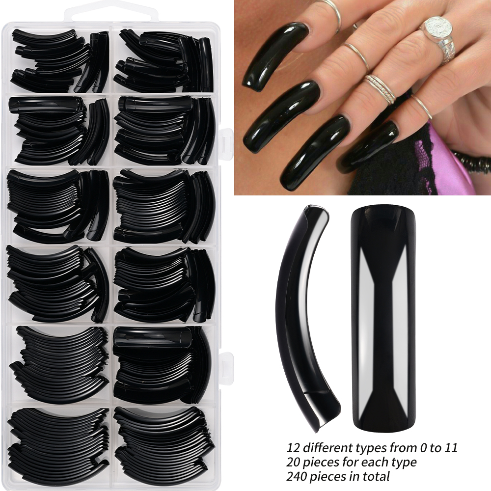 240PC Hawk Curved Long Square  - огляд і ціна Nail Art Xxl