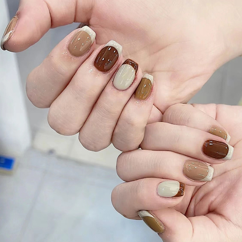 24Pcs Caramel Brown Ombre Glit - огляд і ціна Nail Art Press On