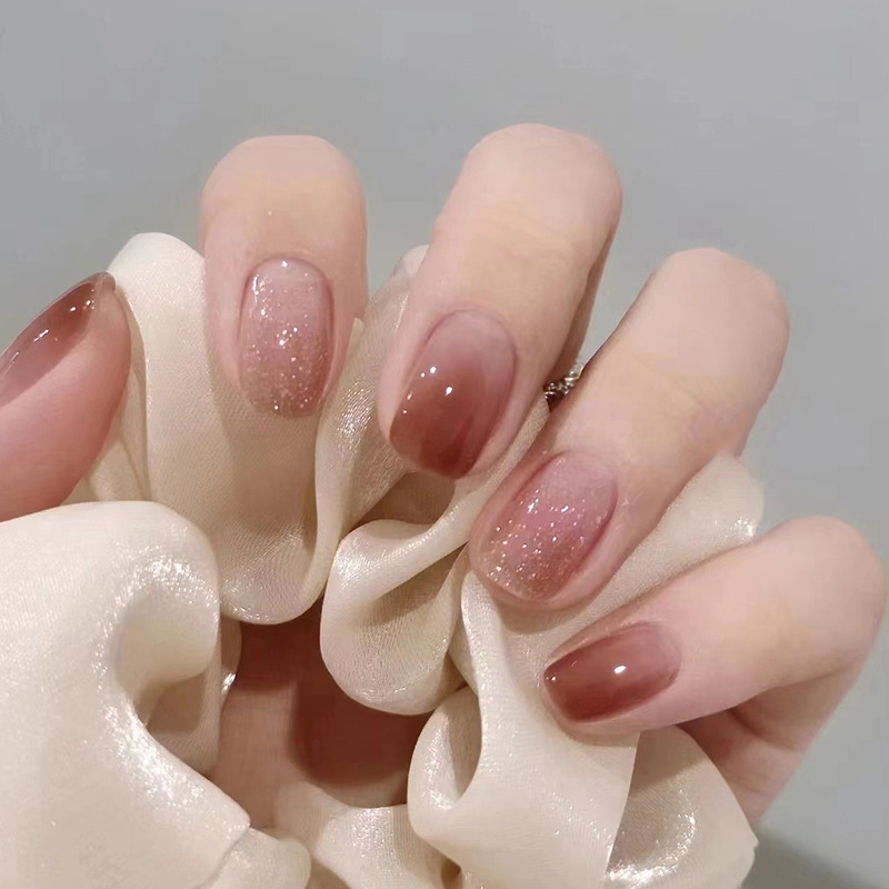 24Pcs Caramel Brown Ombre Glit - огляд і ціна Nail Art Press On