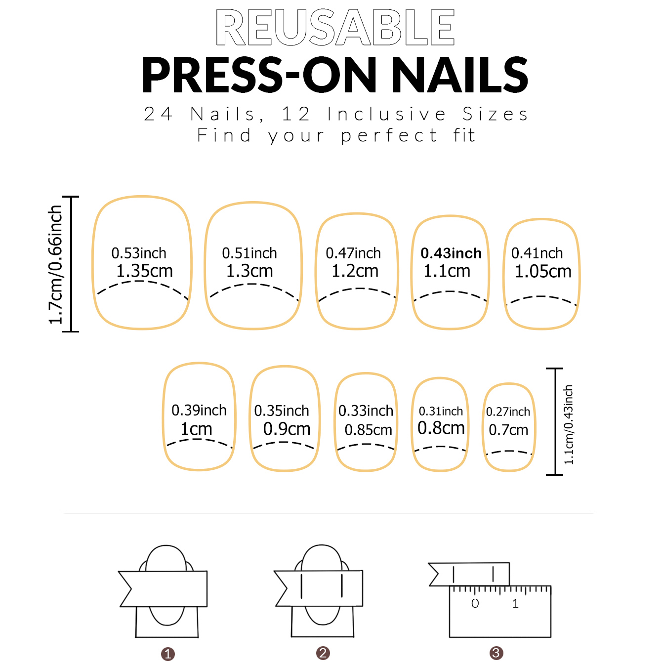 24PCS French white border shor - огляд і ціна Nail Art French Nails