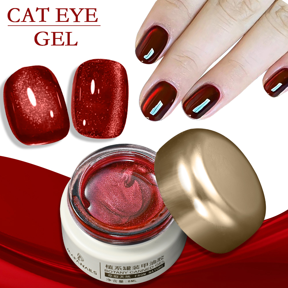 8ml Ruby Red Cat Eye Gel Nail  - огляд і ціна Nail Art Red