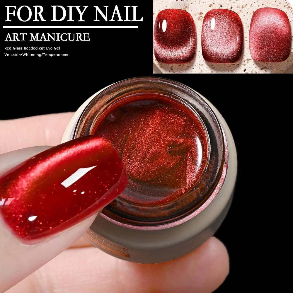 8ml Ruby Red Cat Eye Gel Nail  - огляд і ціна Nail Art Red
