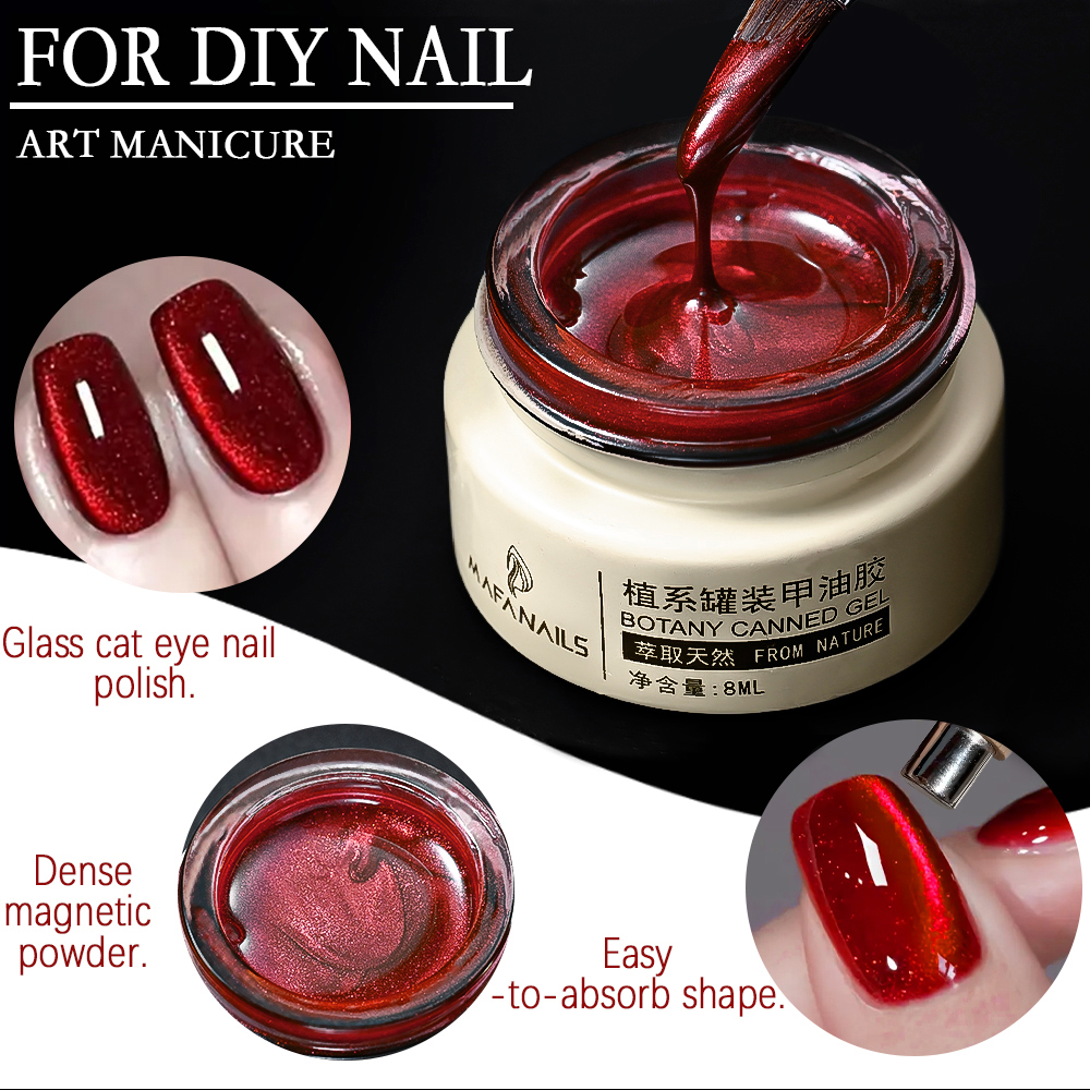 8ml Ruby Red Cat Eye Gel Nail  - огляд і ціна Nail Art Red