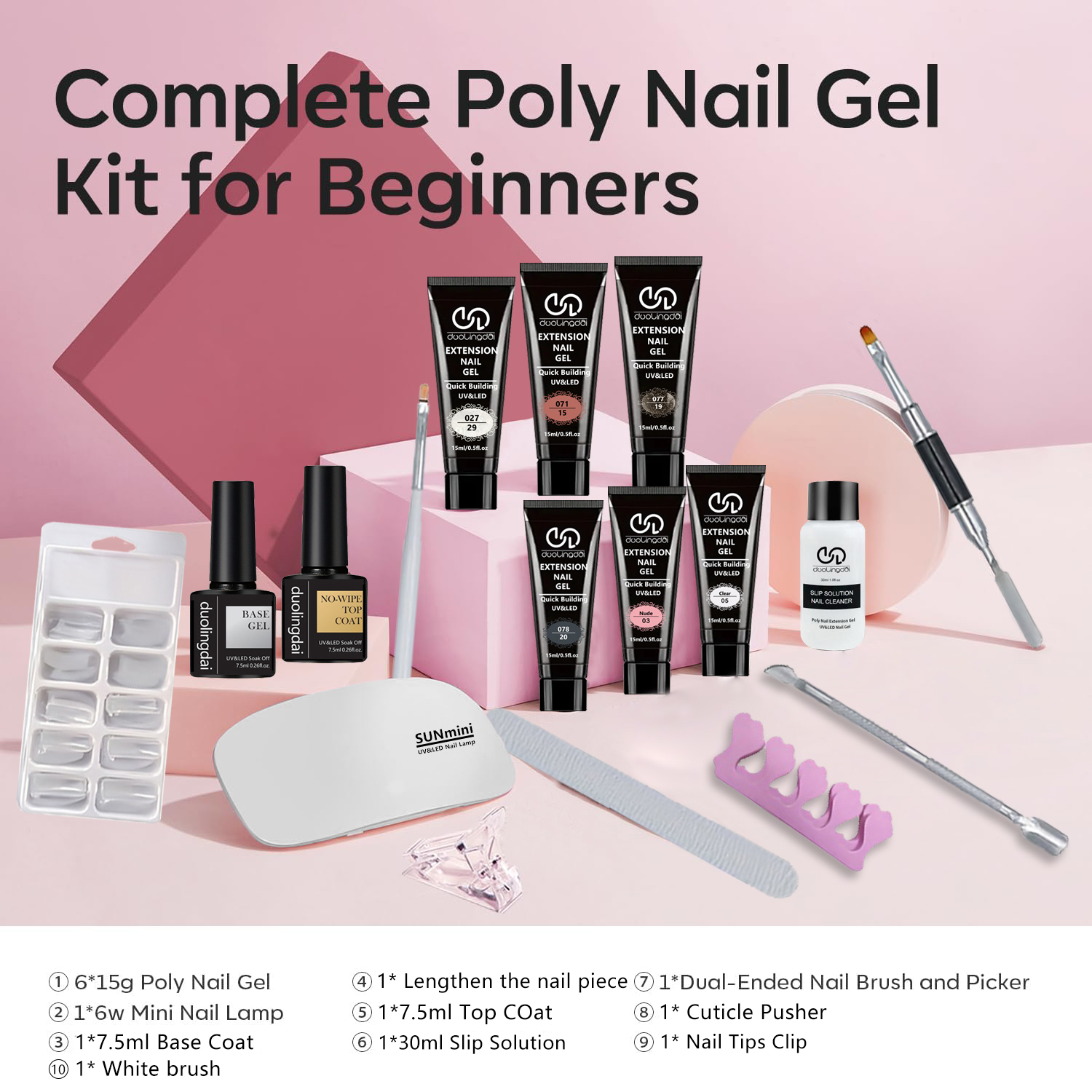 DOULINGDAI Poly Nail Extension - огляд і ціна Polygel Nail Kit
