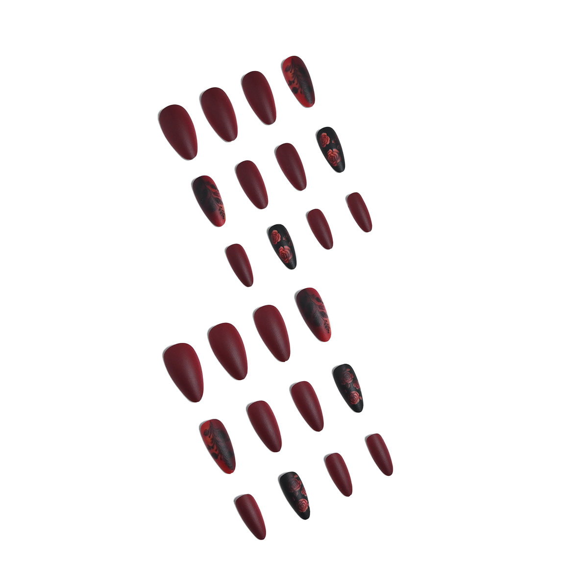 24 pieces of long almond-shape - огляд і ціна Nail Art Red