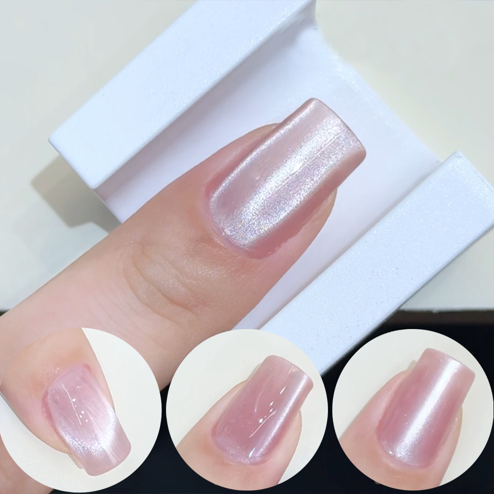 5D U-shaped French Cat Eye Nai - огляд і ціна Nail Art Cat Eye Pink