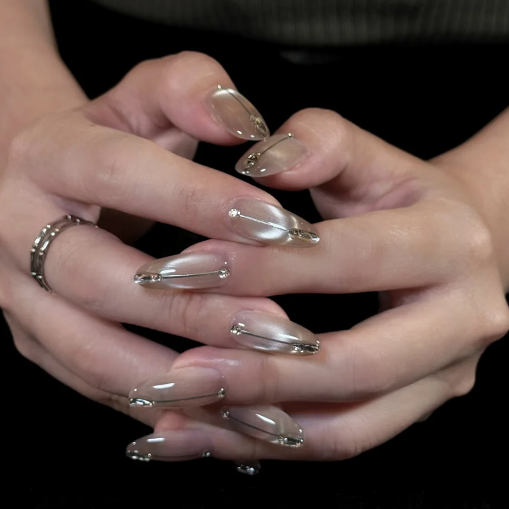 5D U-shaped French Cat Eye Nai - огляд і ціна Nail Art Cat Eye Pink