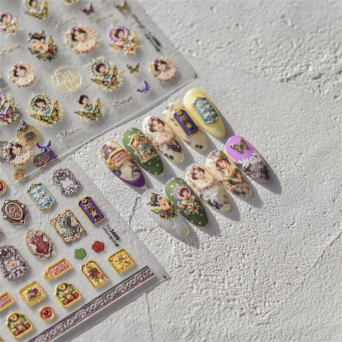 1pcs 5D 2024New English Retro  - огляд і ціна Nail Art Zelda