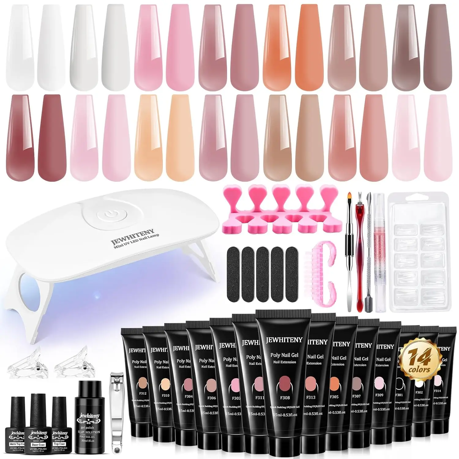 JEWHITENY Poly Extension Gel N - огляд і ціна Polygel Nail Kit