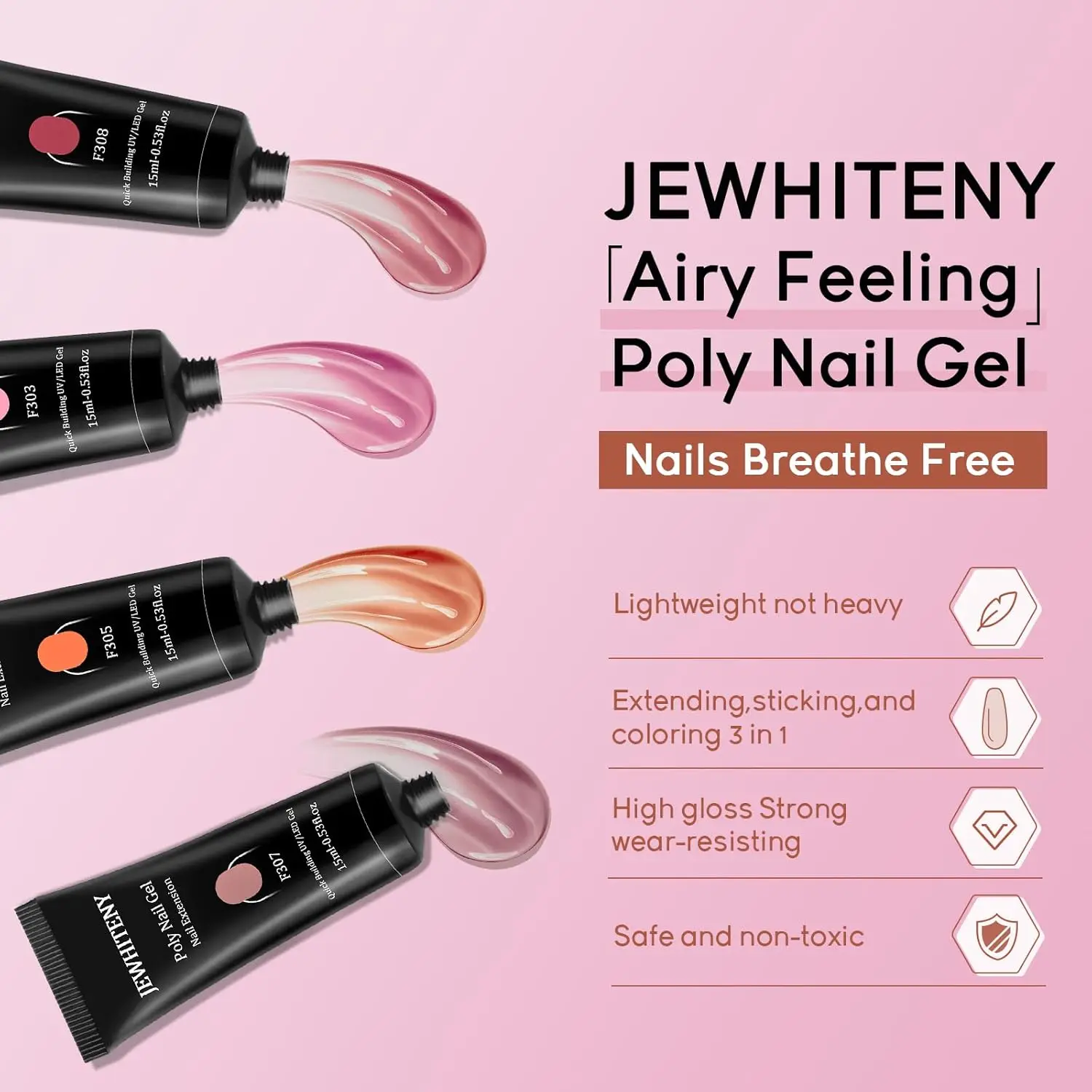 JEWHITENY Poly Extension Gel N - огляд і ціна Polygel Nail Kit