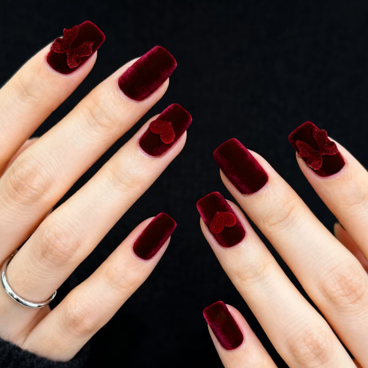 24pcs Wine Red Full Cover Nail - огляд і ціна Nail Art Red