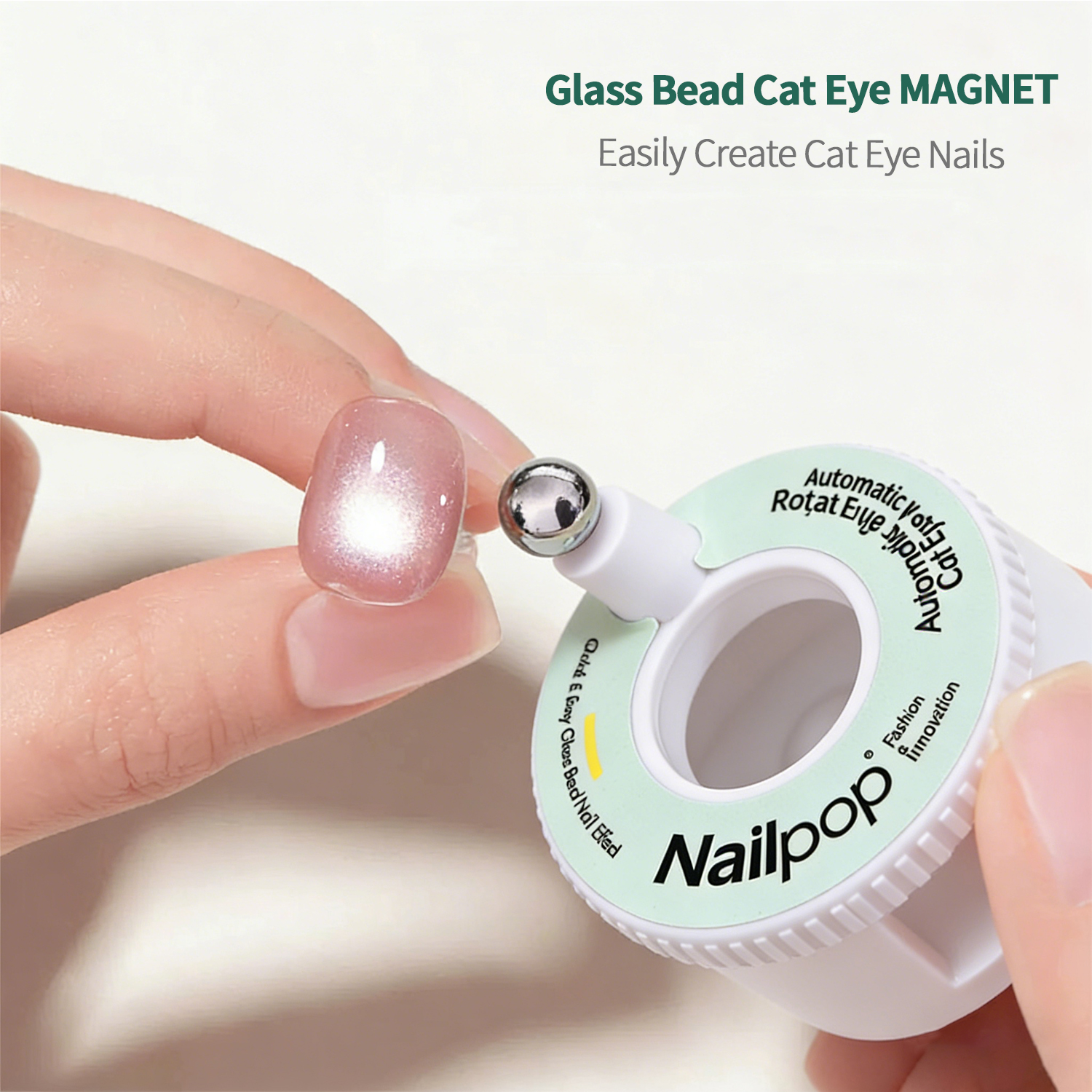 Nailpop Automatic Rotating Cat - огляд і ціна Nail Art Cat Eye Pink