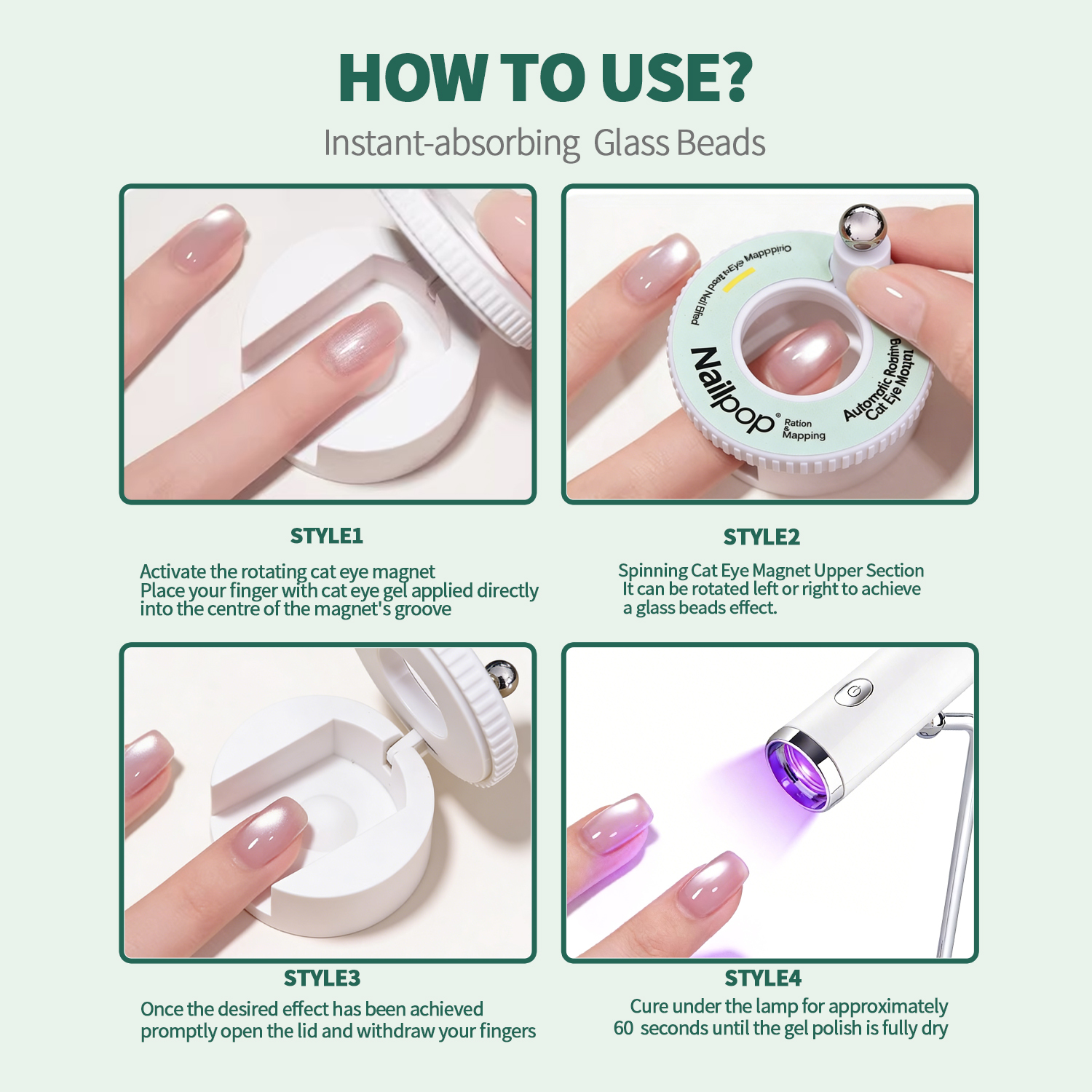 Nailpop Automatic Rotating Cat - огляд і ціна Nail Art Cat Eye Pink