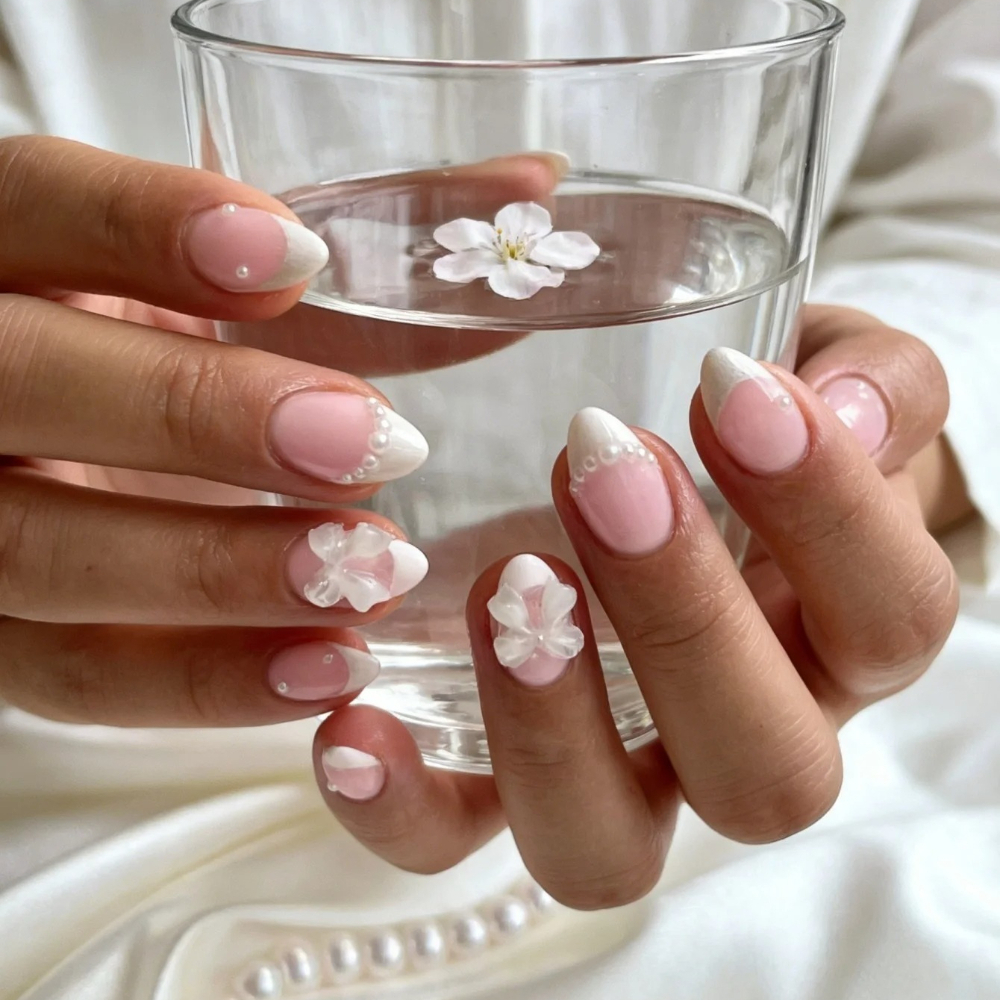 24pcs Short Oval White French  - огляд і ціна Nail Art Press On