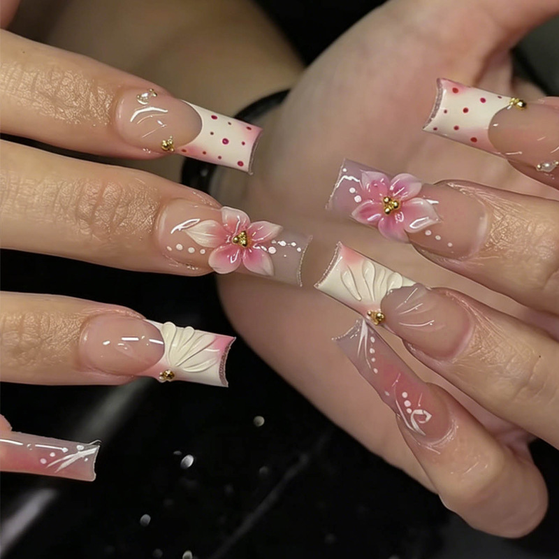 24Pcs Sweet Medium Square Fals - огляд і ціна Nail Art Press On