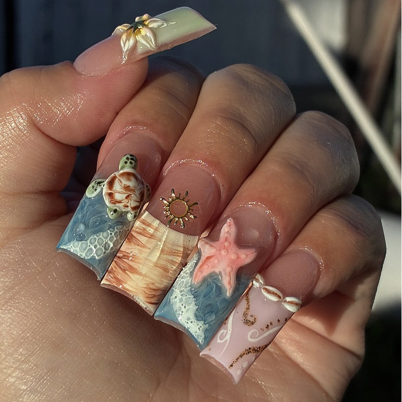 24Pcs Sweet Medium Square Fals - огляд і ціна Nail Art Press On