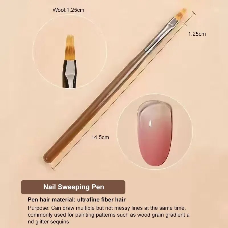 9PCS UV Gel Nail Brush Liner D - огляд і ціна Nail Art Rame