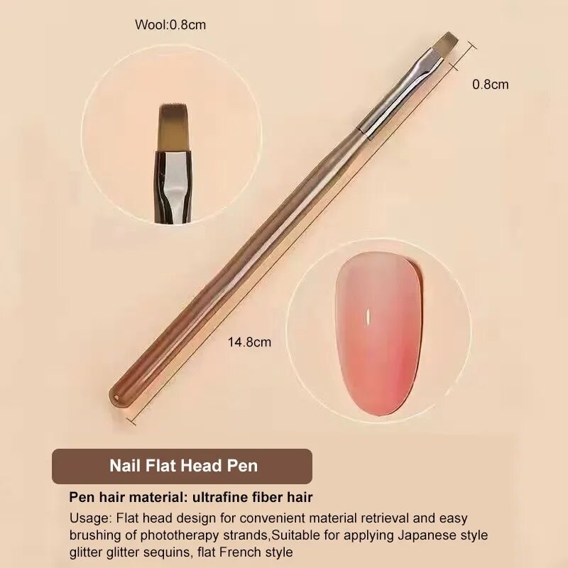 9PCS UV Gel Nail Brush Liner D - огляд і ціна Nail Art Rame