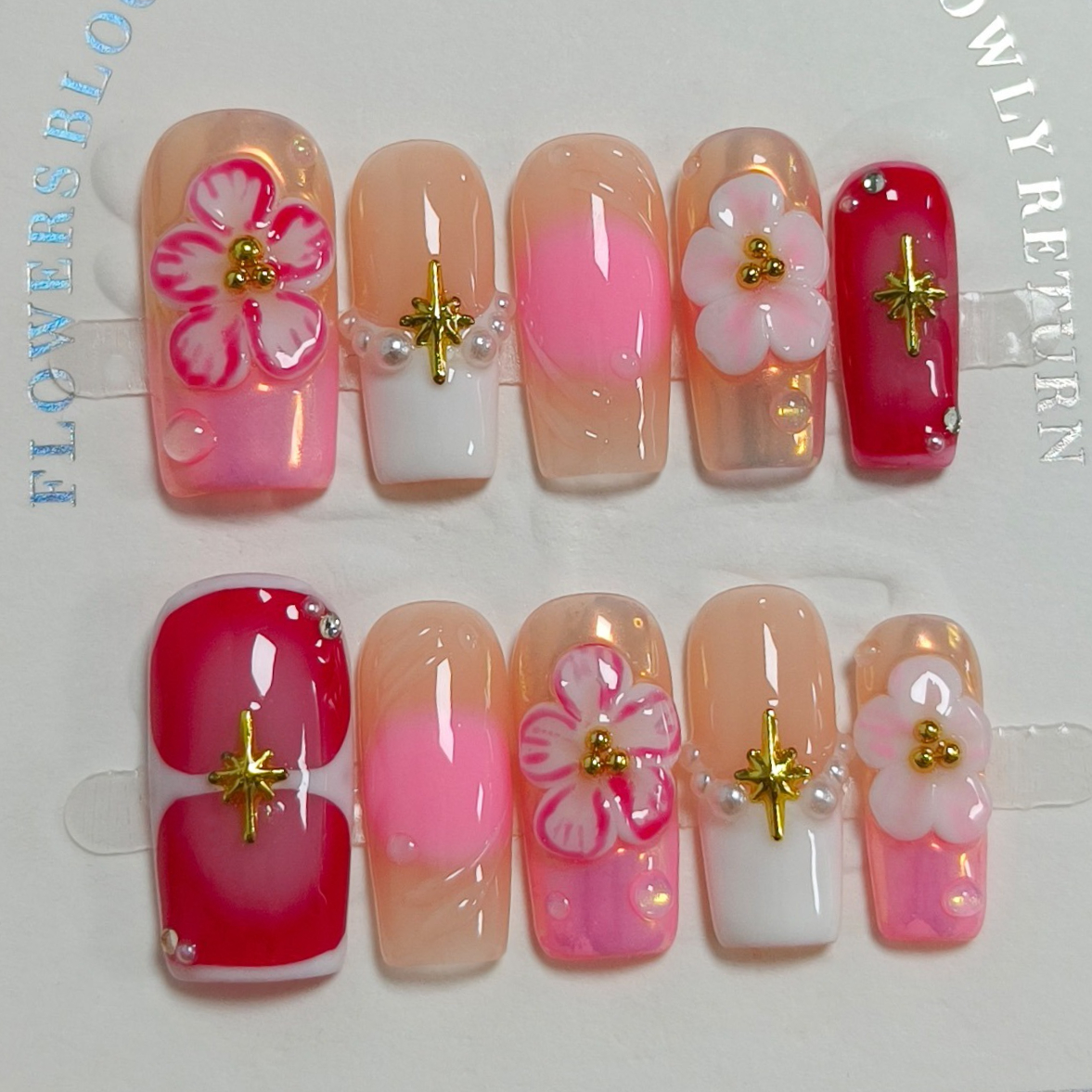10Pcs French Ballet Handmade R - огляд і ціна Nail Art French Nails