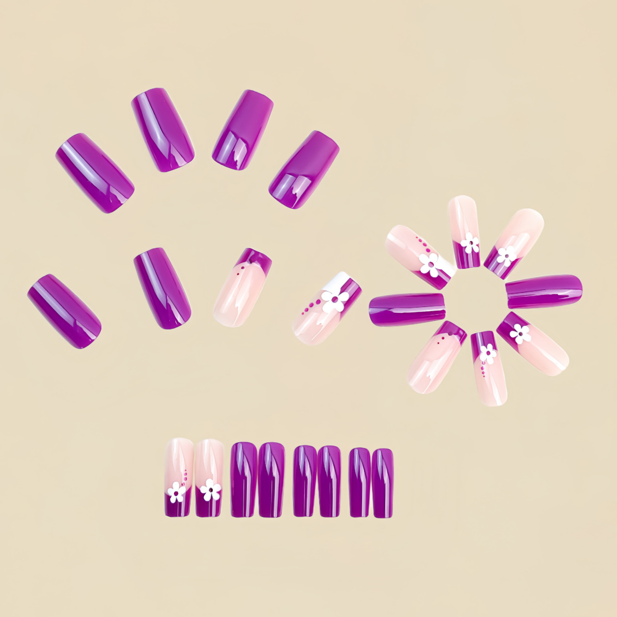 Medium square fake nails for w - огляд і ціна Nail Art French Nails