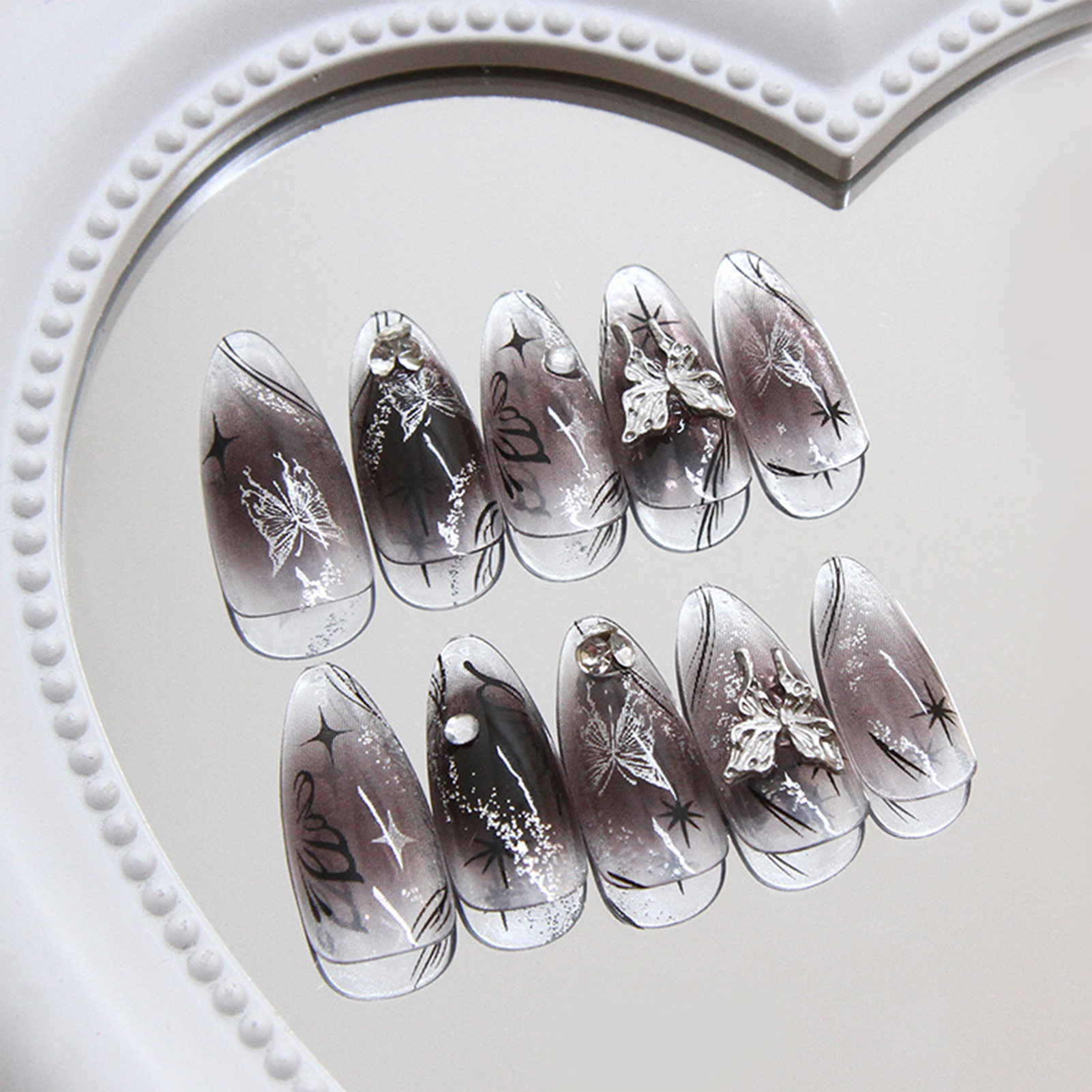 24PCS Long Press On NailsStile - огляд і ціна Nail Art Maroon