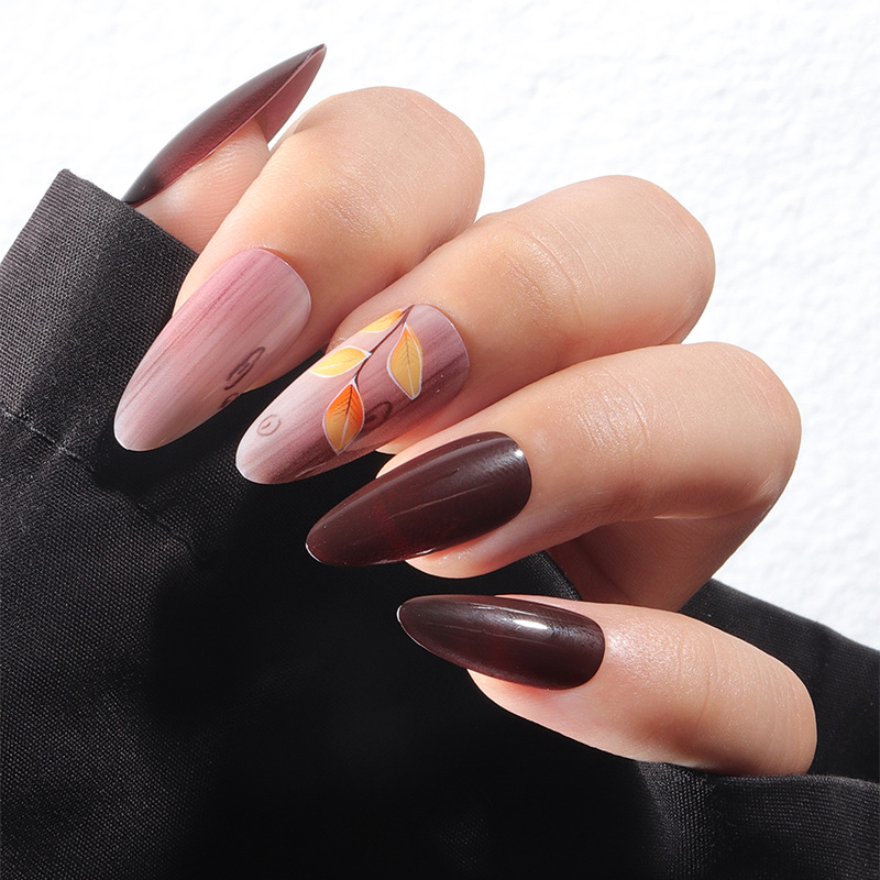 24Pcs French Almond False Nail - огляд і ціна Nail Art Red
