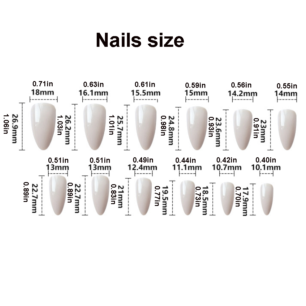 Medium almond fake nails in Be - огляд і ціна Nail Art Red
