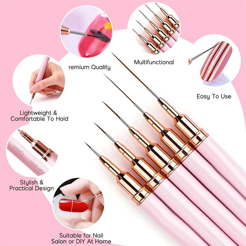 5pcs Nail Art Liner Brush Set  - огляд і ціна Nail Art Rame