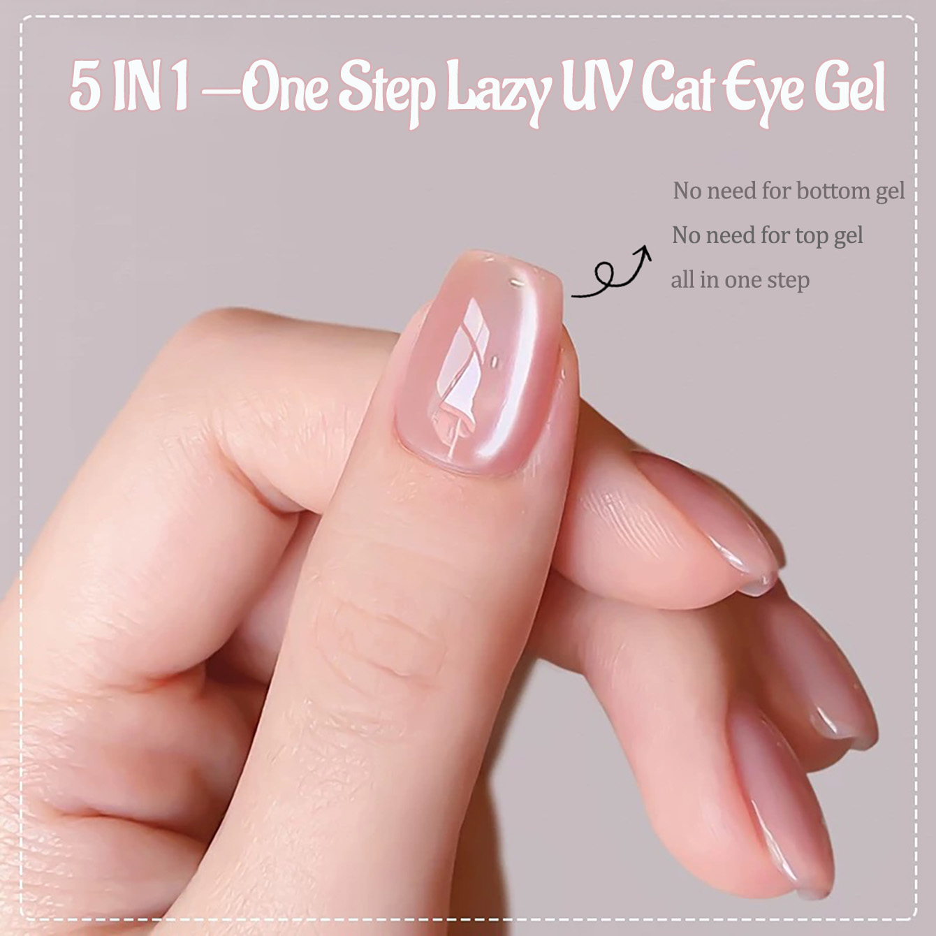 1pcs PSK Ice Transparent Pink  - огляд і ціна Nail Art Cat Eye Pink