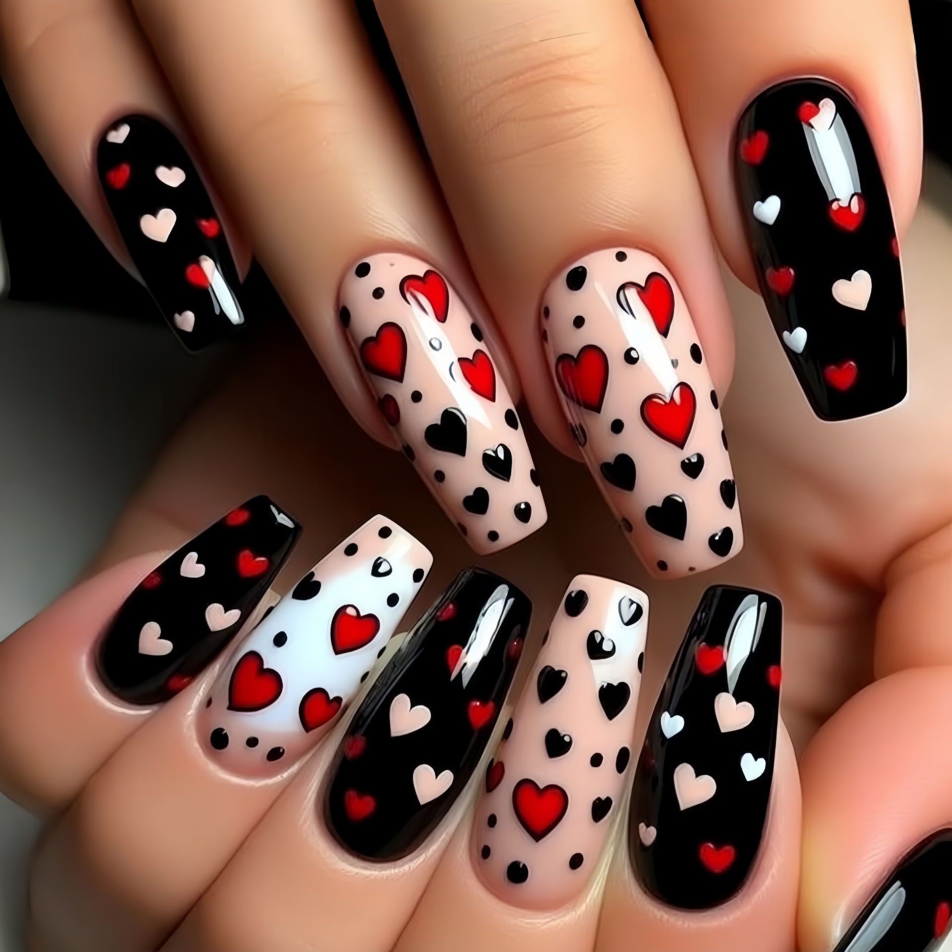 Medium long fake nails for wom - огляд і ціна Nail Art Red