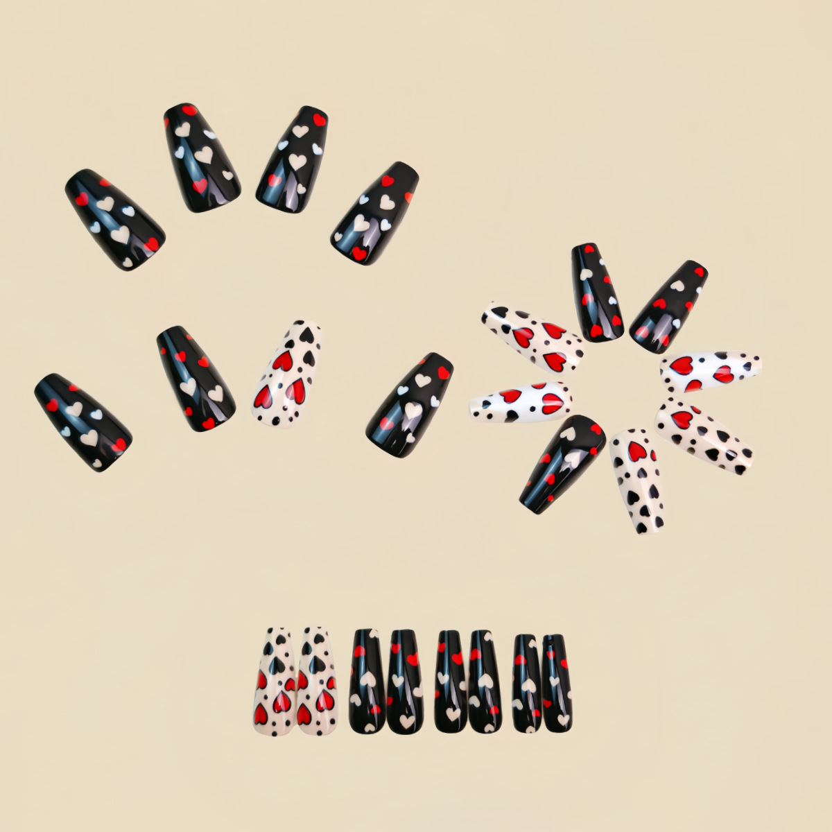 Medium long fake nails for wom - огляд і ціна Nail Art Red