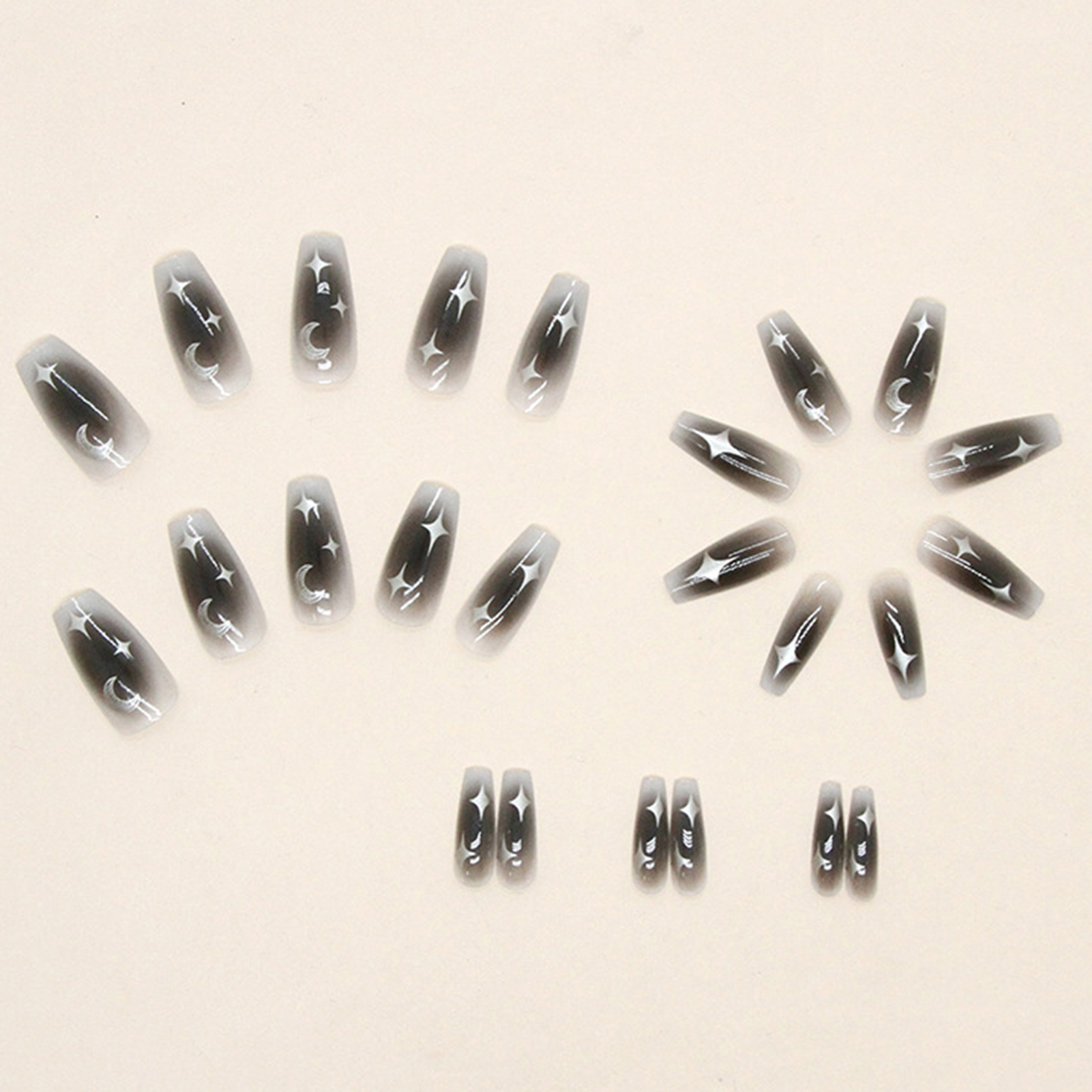 24pcs Y2k Star Press On Nails  - огляд і ціна Nail Art Maroon