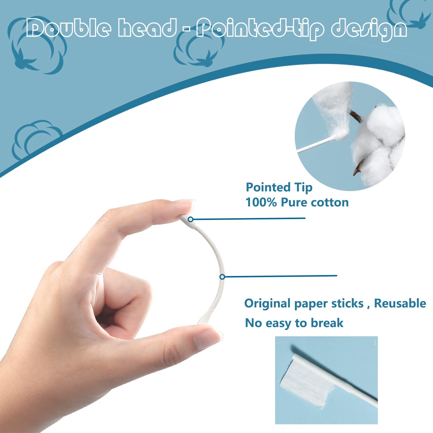 Double Pointed Cotton Swabs 80 - огляд і ціна Nail Art Xxl