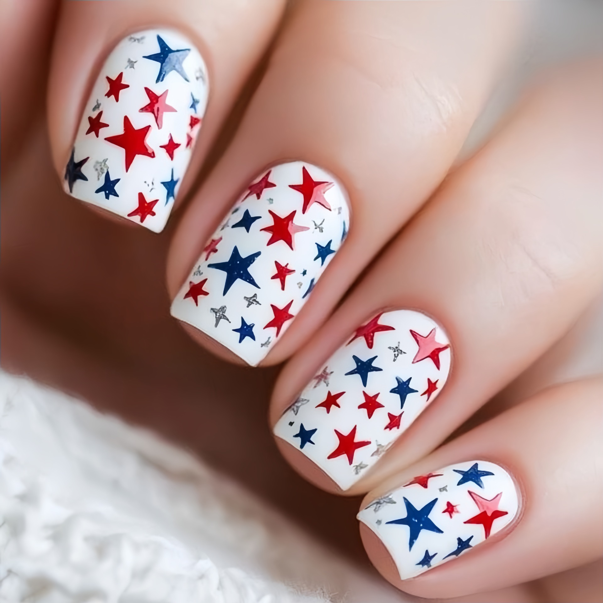 24Pcs Independence Day stars w - огляд і ціна Nail Art Red