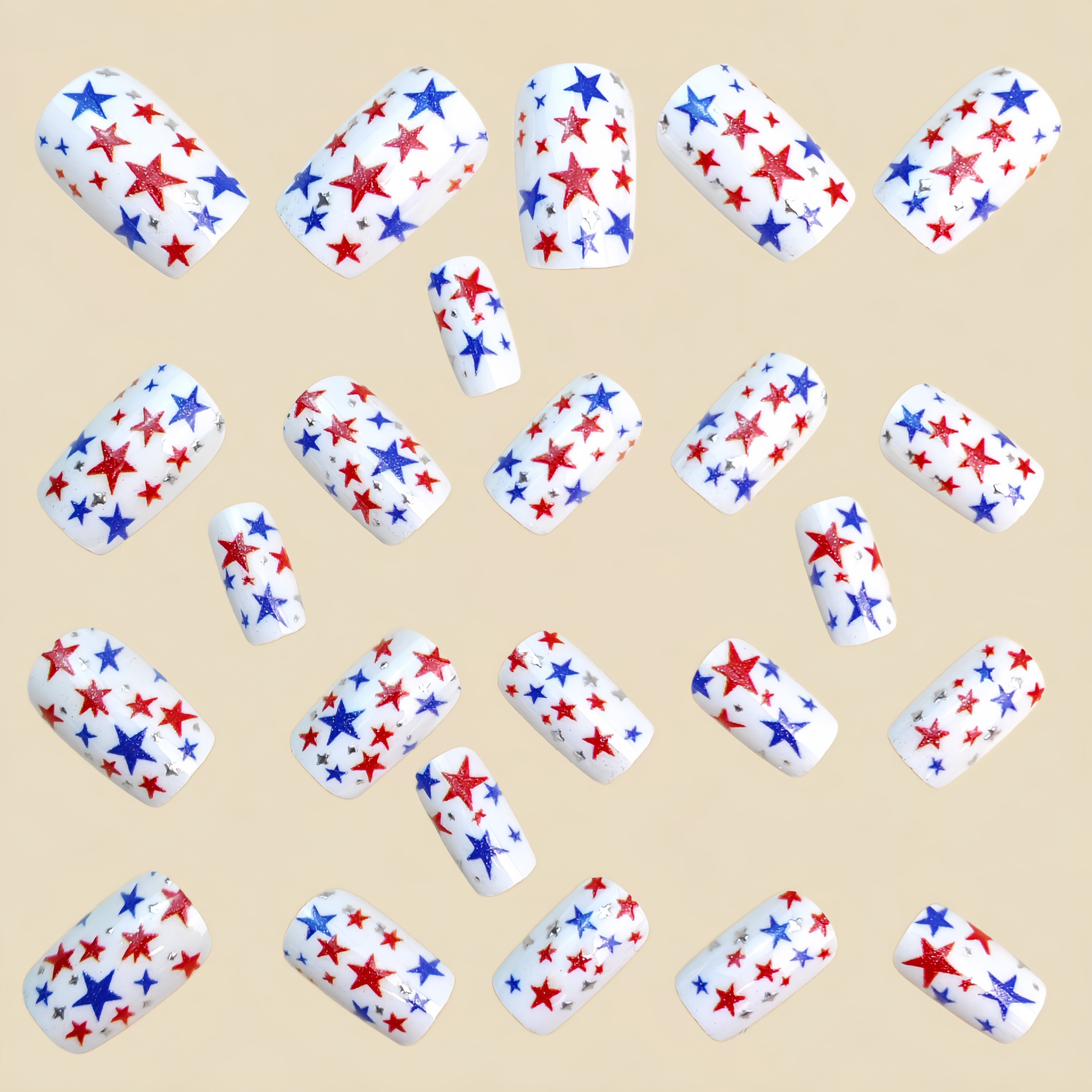 24Pcs Independence Day stars w - огляд і ціна Nail Art Red