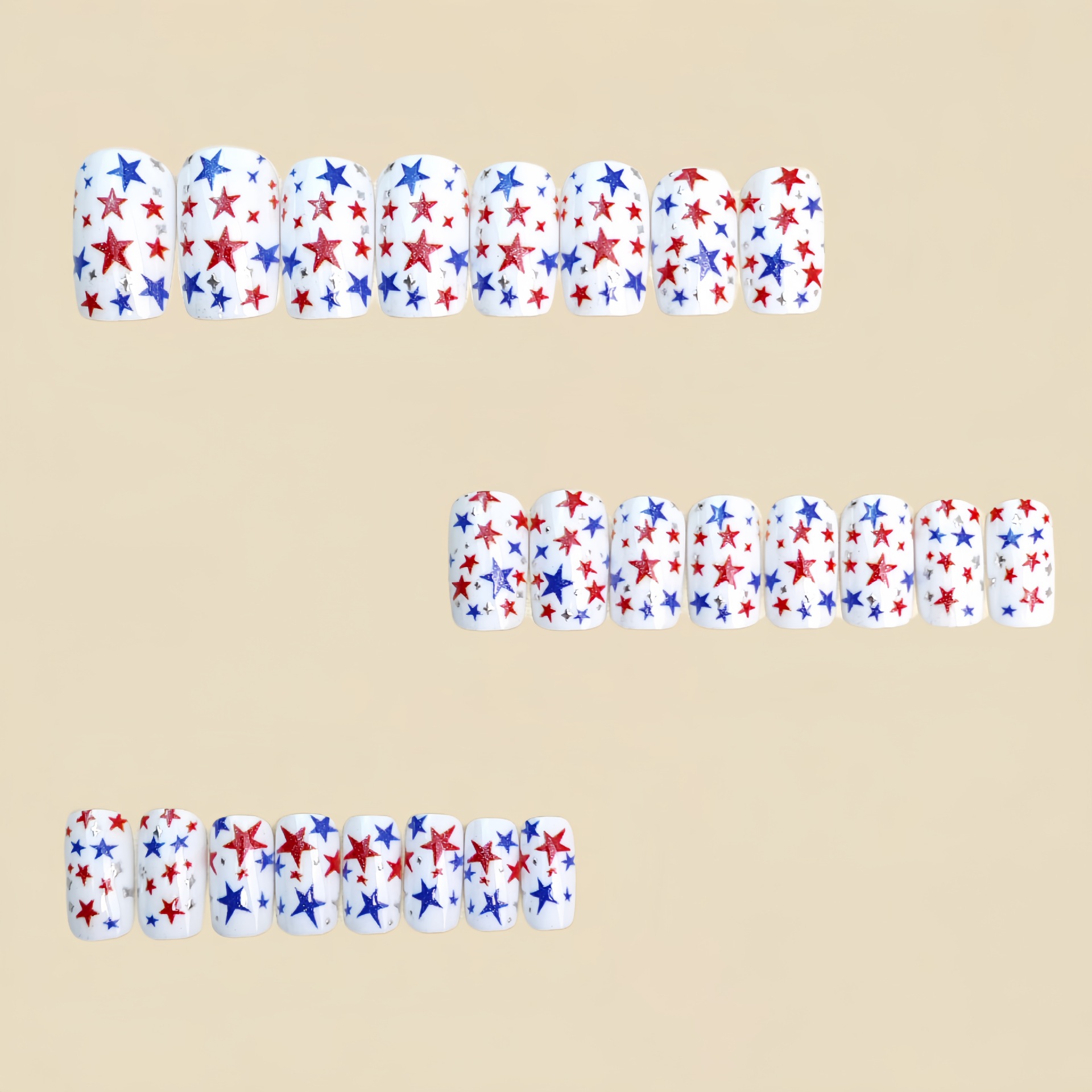 24Pcs Independence Day stars w - огляд і ціна Nail Art Red