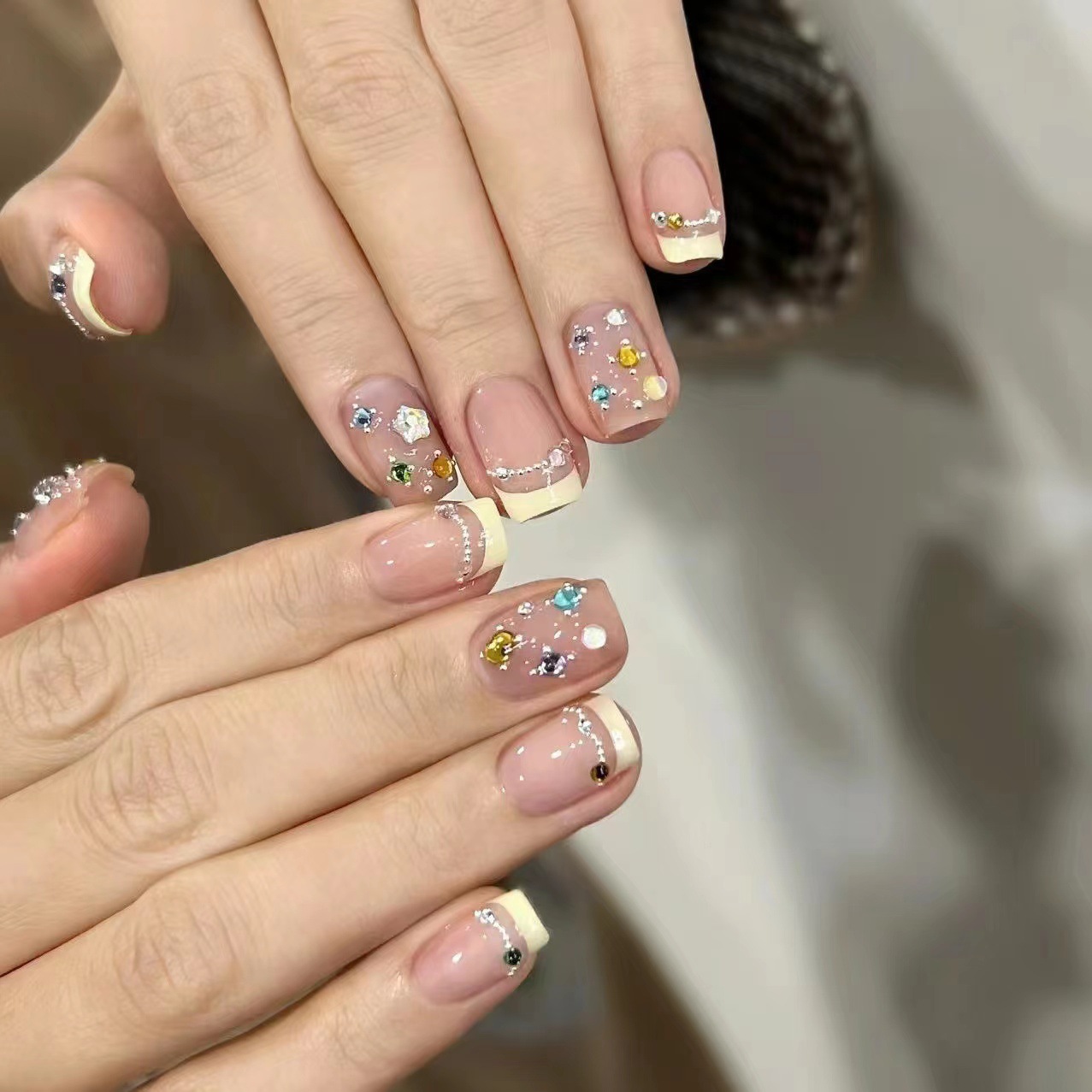10Pcs Short Square French Hand - огляд і ціна Nail Art French Nails