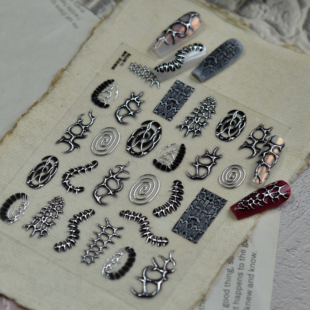 Black Silver Punk Dark Cool Na - огляд і ціна Nail Art Zelda